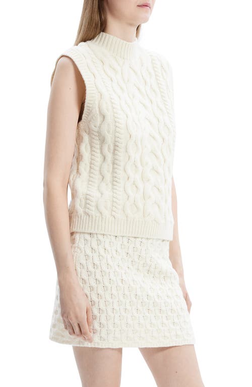 Shop Theory Felted Wool & Cashmere Cable Sweater Vest In Ivory