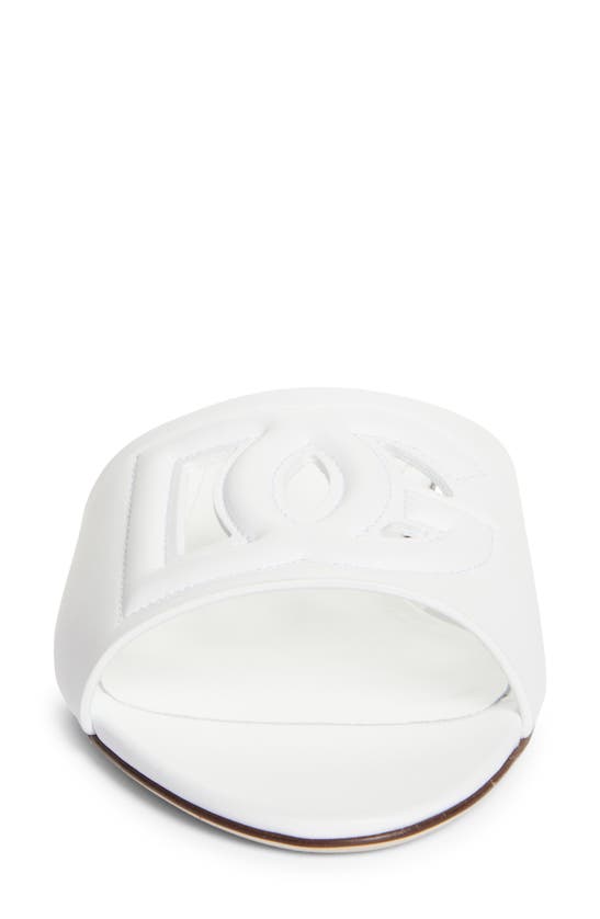 Shop Dolce & Gabbana Dolce&gabbana Bianca Interlock Slide Sandal In White