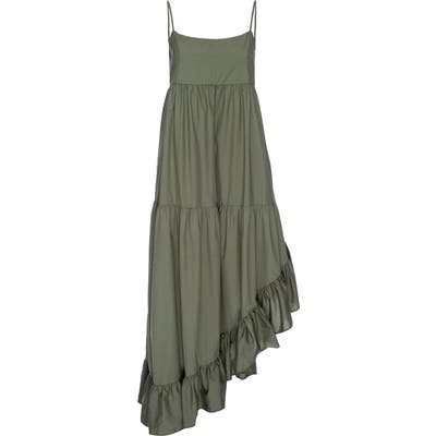 Frame Gemma Asymmetrical Dress, Green