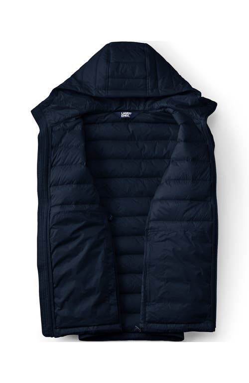 Shop Lands' End Wanderweight Ultralight Packable Hooded Down Jacket In Radiant Navy