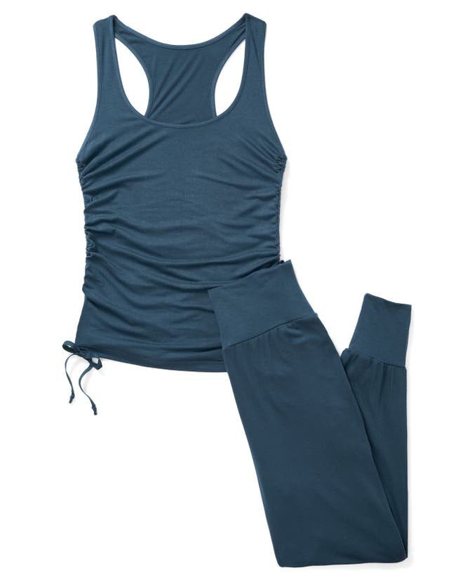 Adore Me Jayden Pajama Tank & Pant Set In Dark Blue