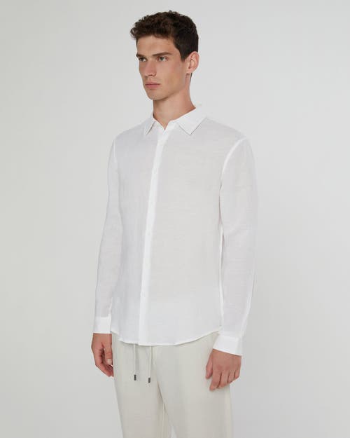 Shop Onia Air Linen Long Sleeve Shirt In White