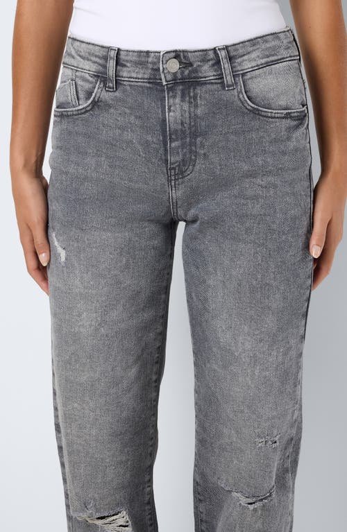 Shop Noisy May Yolanda Ripped Wide Leg Jeans In Medium Grey Denim