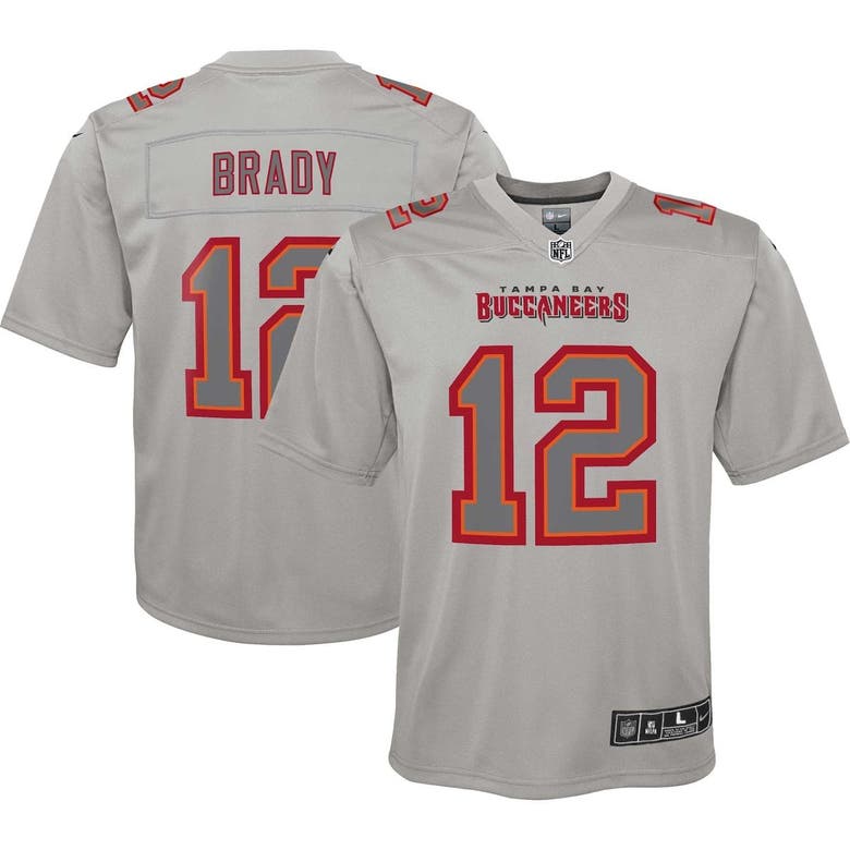 Nike Kids' Youth Tom Brady Gray Tampa Bay Buccaneers Atmosphere Game Jersey