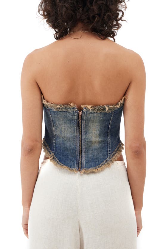 Shop Bdg Urban Outfitters Denim Corset Top In Mid Vintage