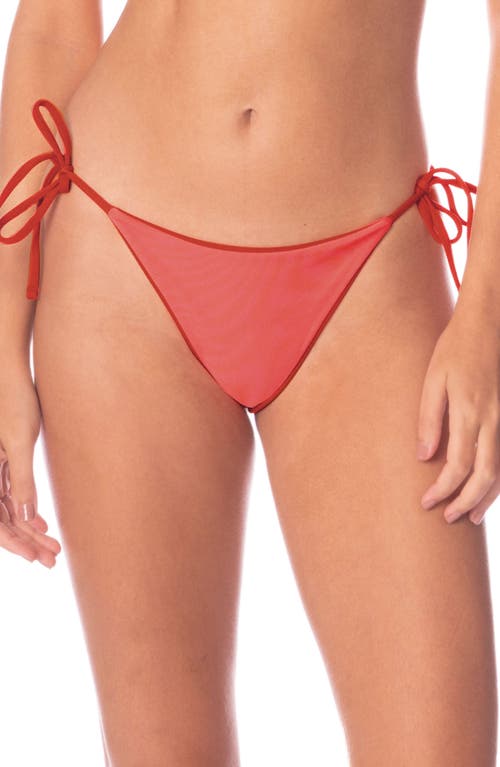 Shop Maaji Red Camelia Noah Sunning Reversible Side Tie Bikini Bottoms