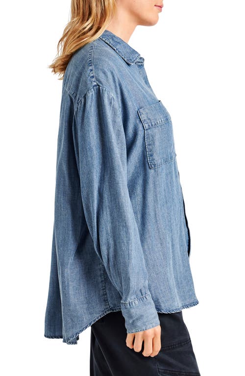 Shop Splendid Macie Chambray Button-up Shirt In Indigo