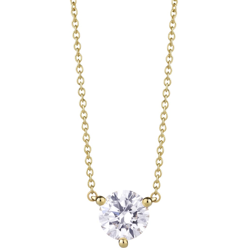 Lightbox 1-carat Lab Grown Diamond Necklace In White/14k Yellow Gold