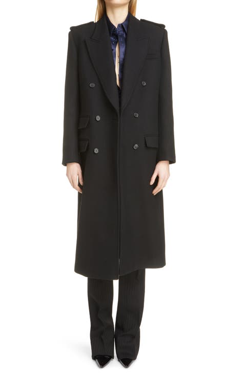 Thread & Supply Wool Blend Gray Double Breasted Peacoat Pockets