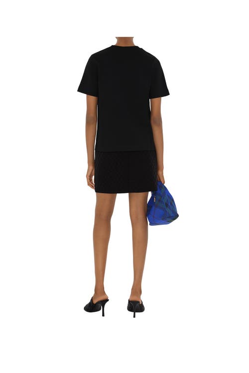 Burberry Logo-embroidered Cotton T-shirt In Coal