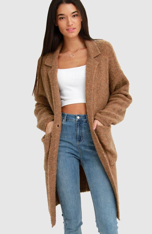 Belle & Bloom Days Go By Sustainable Blazer Cardigan In Camel