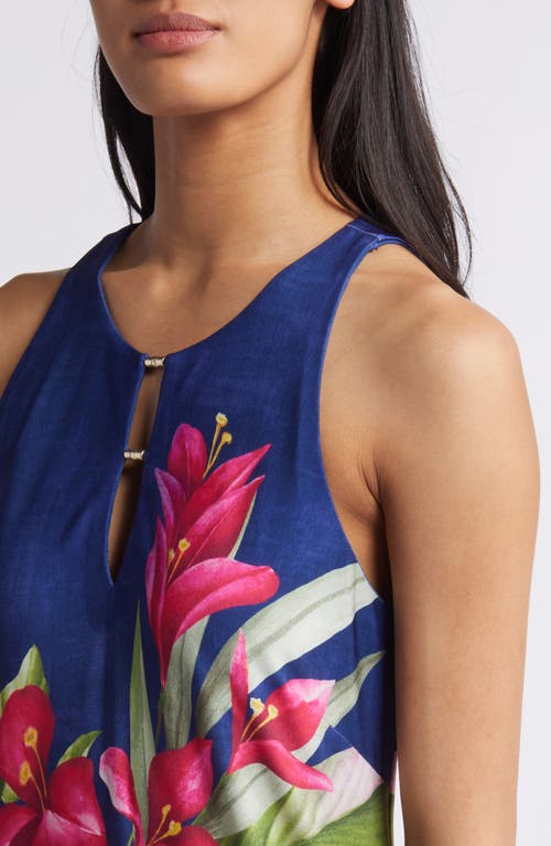 Shop Tommy Bahama Jasmina La Botanica Floral Maxi Dress In Island Navy