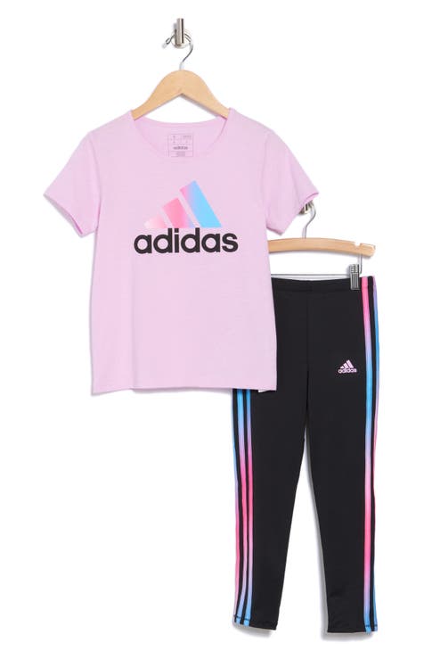 Kids' Logo Graphic T-Shirt & 3-Stripes Leggings (Big Kid)