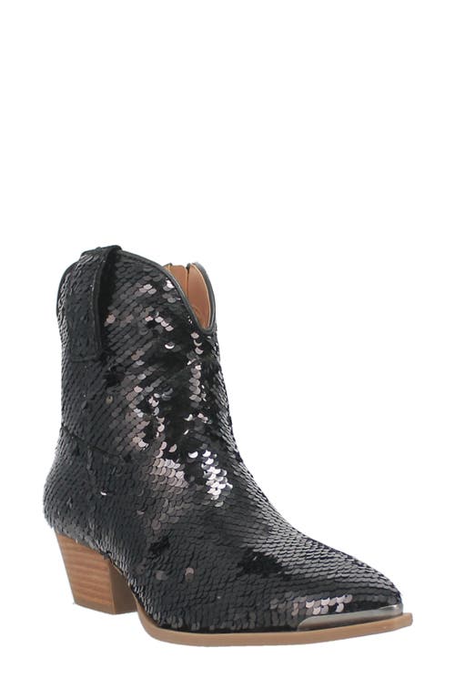 Bling Thing Sequin Western Bootie in Black