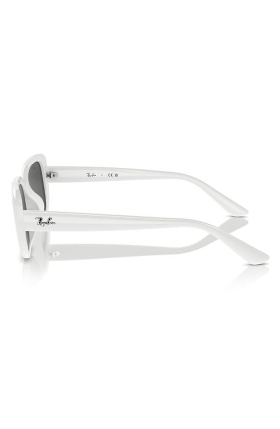 Ray Ban 56mm Pillow Rectangular Sunglasses In White
