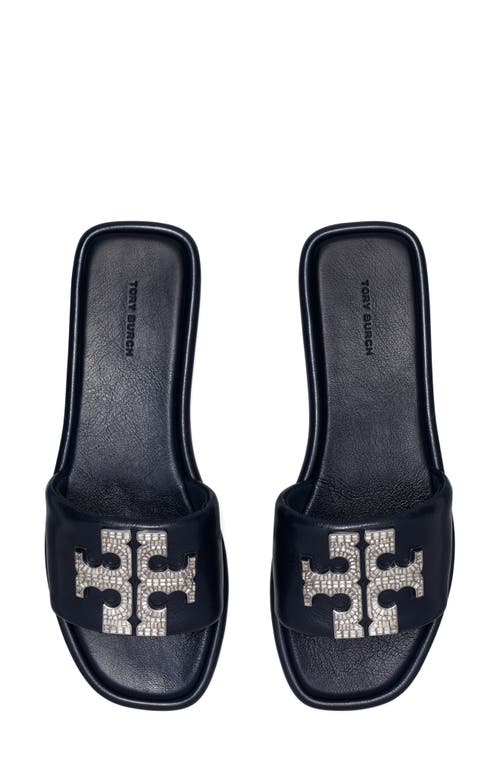 Shop Tory Burch Double T Deco Sport Slide Sandal In New Navy