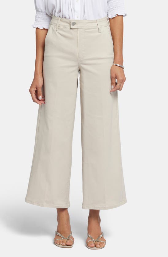 Nydj Mona High Rise Wide Leg Trouser Ankle Jeans In Boardwalk In Feather