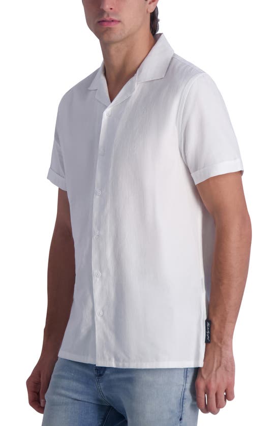 Shop Karl Lagerfeld Paris Jacquard Vine Camp Shirt In White