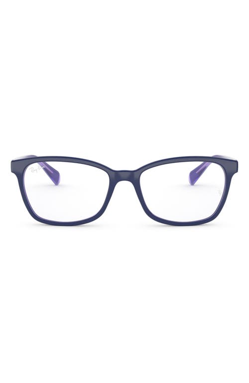 Ray-Ban 52mm Square Optical Glasses in Blue at Nordstrom
