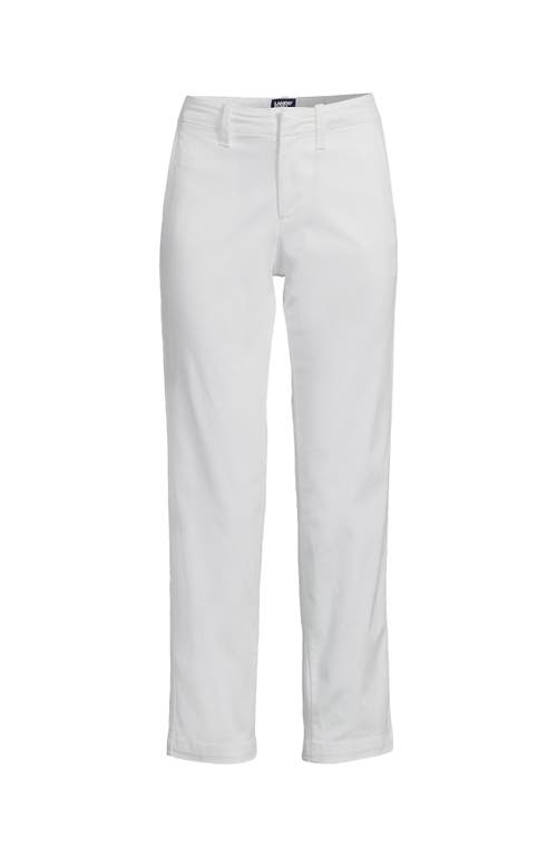 Shop Lands' End Plus Size Mid Rise Classic Straight Leg Chino Ankle Pants In White