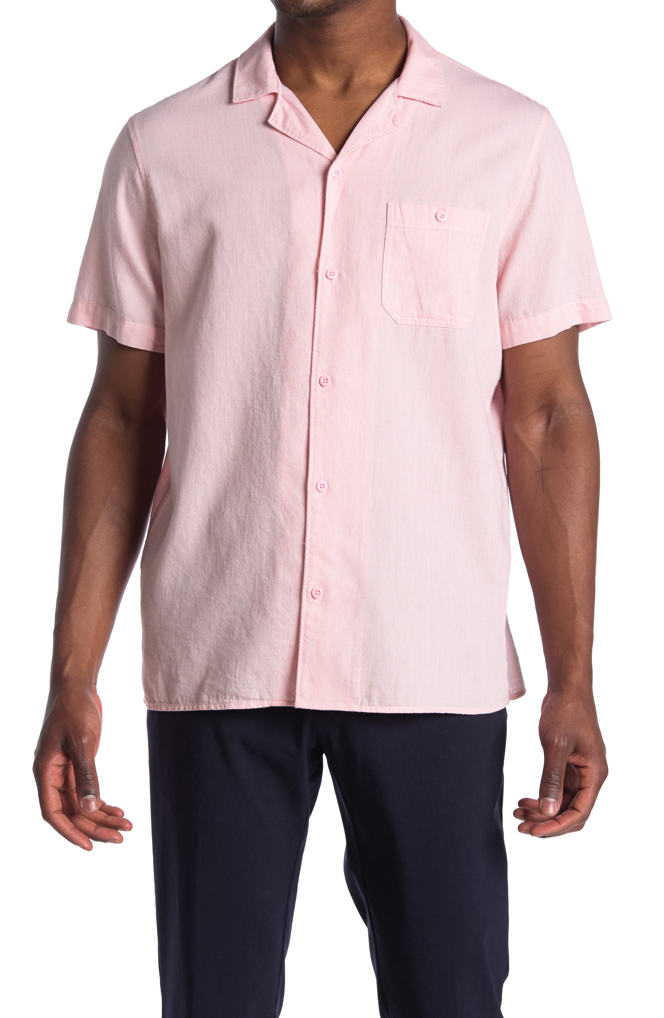 Abound Short Sleeve Camp Collar Regular Fit Shirt In Light/pastel Pink