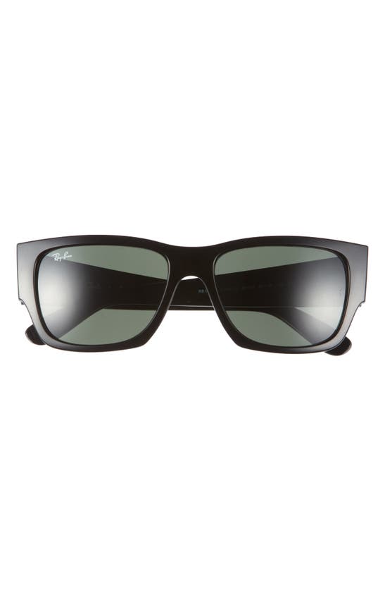 Shop Ray Ban Ray-ban Carlos 56mm Polarized Rectangular Sunglasses In Black