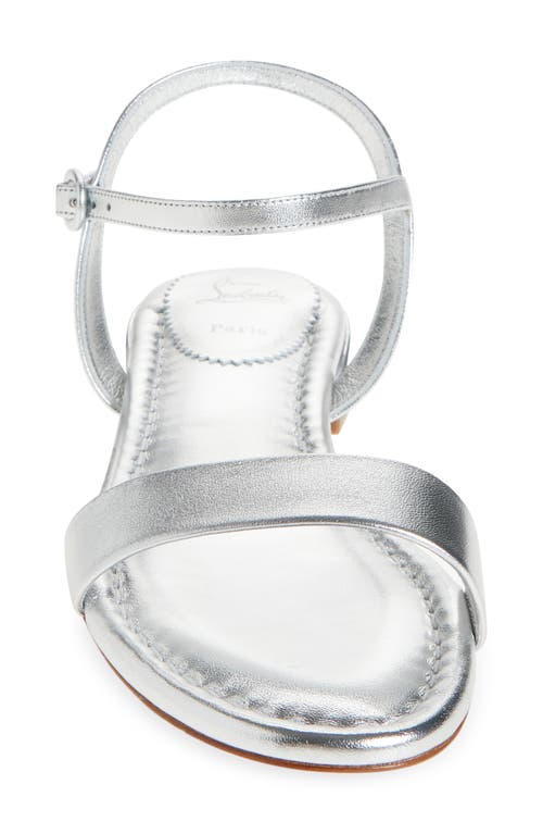 Christian Louboutin Sweet Jane Red Sole Metallic Sandals In Silver