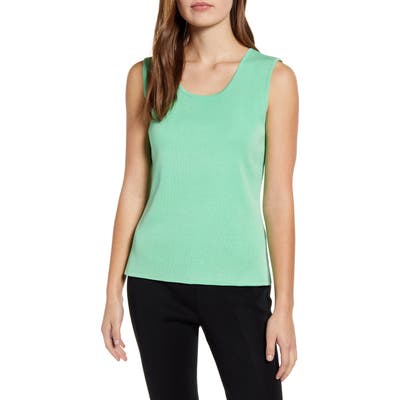 Ming Wang Scoop Neck Knit Tank, Green