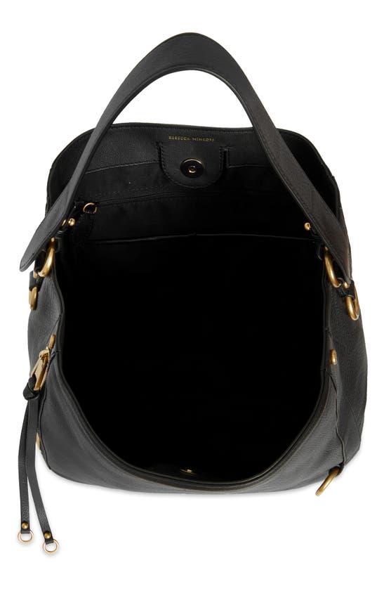 Rebecca Minkoff Mab Leather Hobo Bag In Black/black