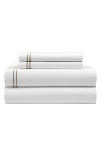 Shop Chic Chandreah 4-piece Sheet Set In White/taupe