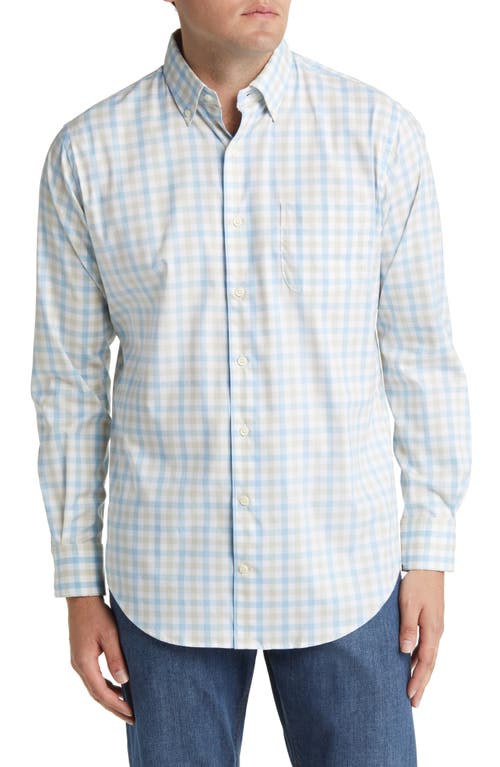 Peter Millar Macinac Check Stretch Button-Down Shirt in Cottage Blue at Nordstrom, Size Xx-Large
