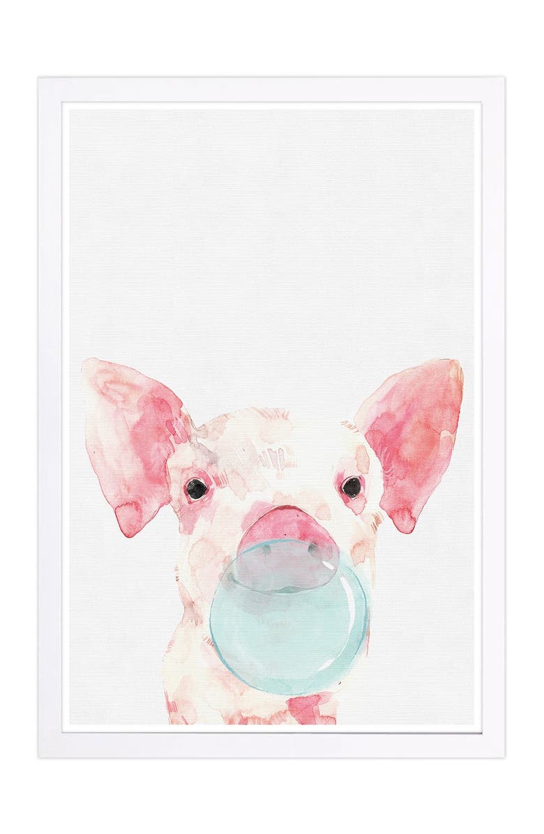 WYNWOOD Piglet Bubblegum Pink Animals Framed Wall Art, Main, color, NONE