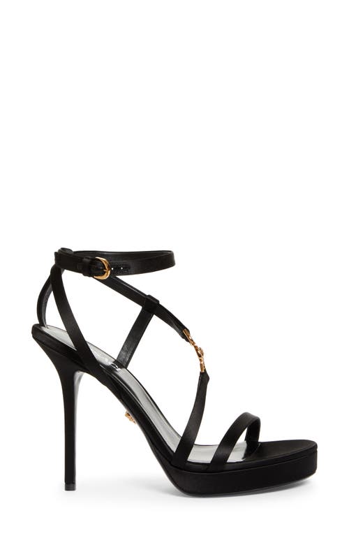 Shop Versace Medusa '95 Platform Sandal In Black/ Gold