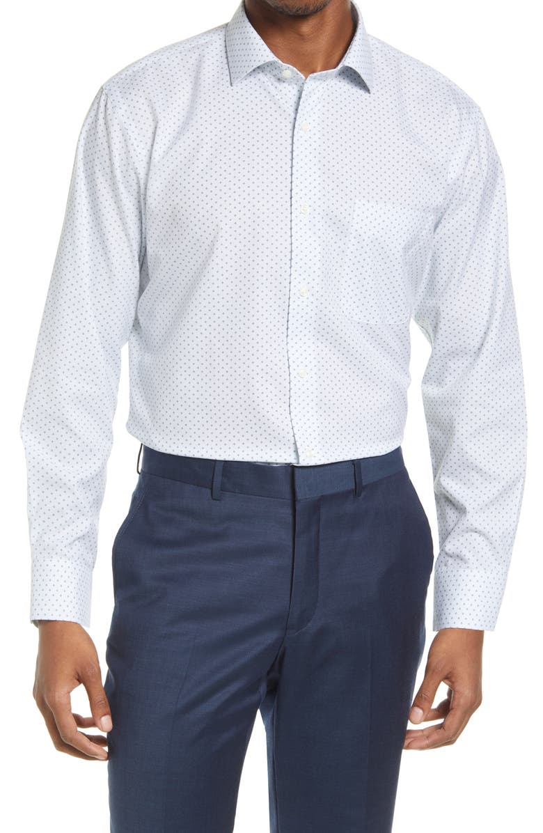 Nordstrom Trim Fit Non-Iron Cotton Dress Shirt, Main, color, 