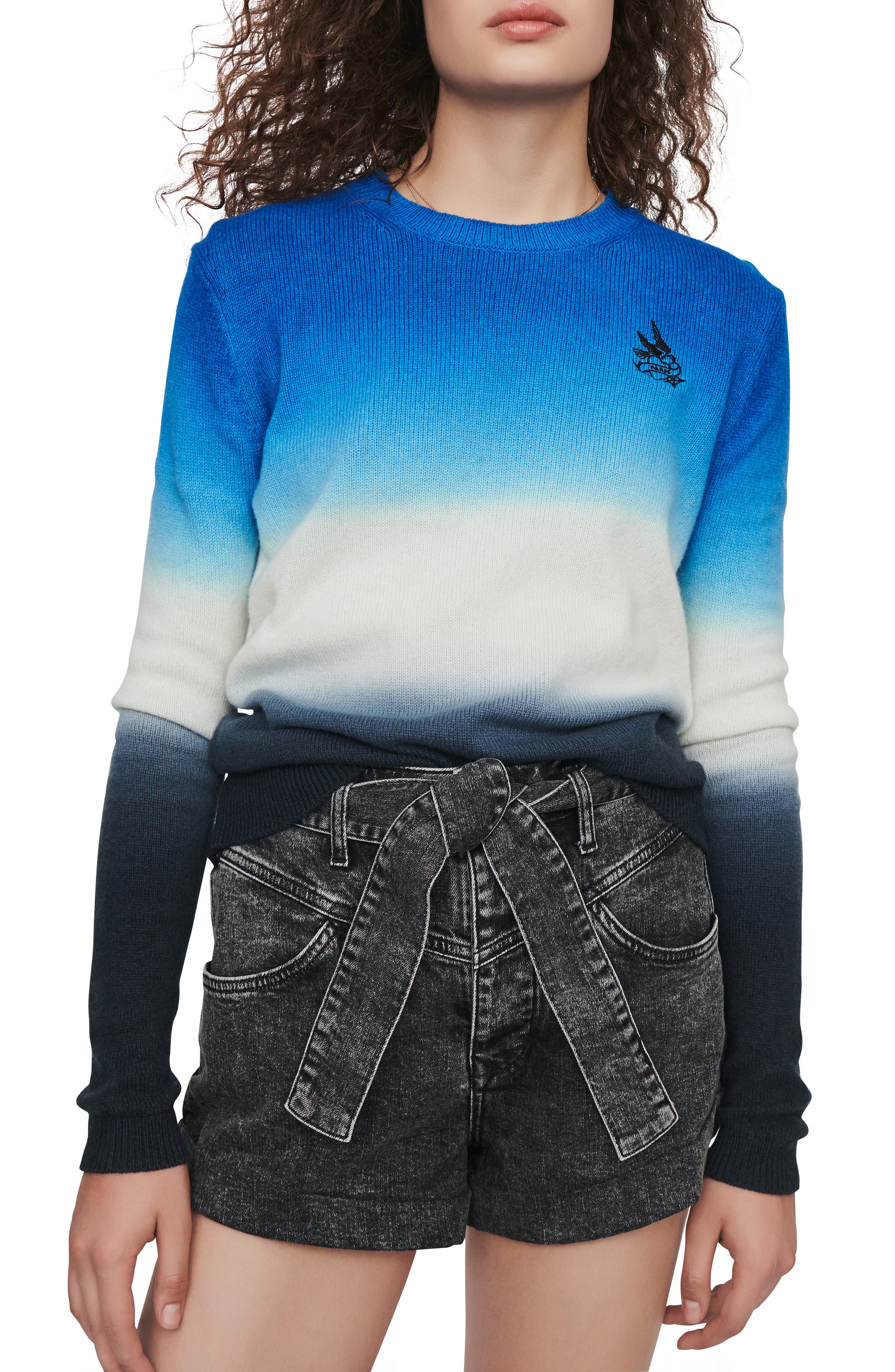 Maje Sweaters Menphis Ombré Wool & Cotton Blend Sweater