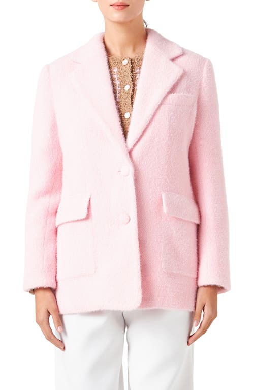 Endless Rose Textured Single Breasted Blazer Pink at Nordstrom,