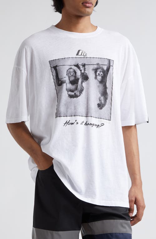 Martine Rose Oversize Graphic T-shirt In White/hanging