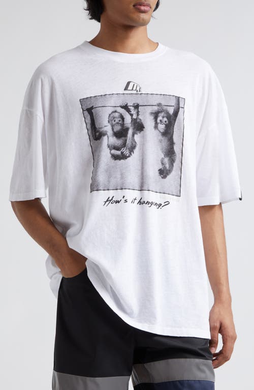 Martine Rose Oversize Graphic T-Shirt White/Hanging at Nordstrom,