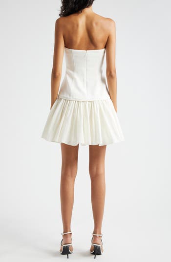 Cinq a Sept Amanda Strapless Mixed Media Minidress Nordstrom