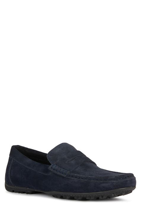 Navy Blue Loafers Men - Navy Blue Suede Penny Leather Driving Shoes –  DonNino