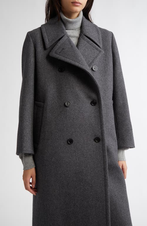 Johnstons Of Elgin Great Double Breasted Wool Coat In Grey