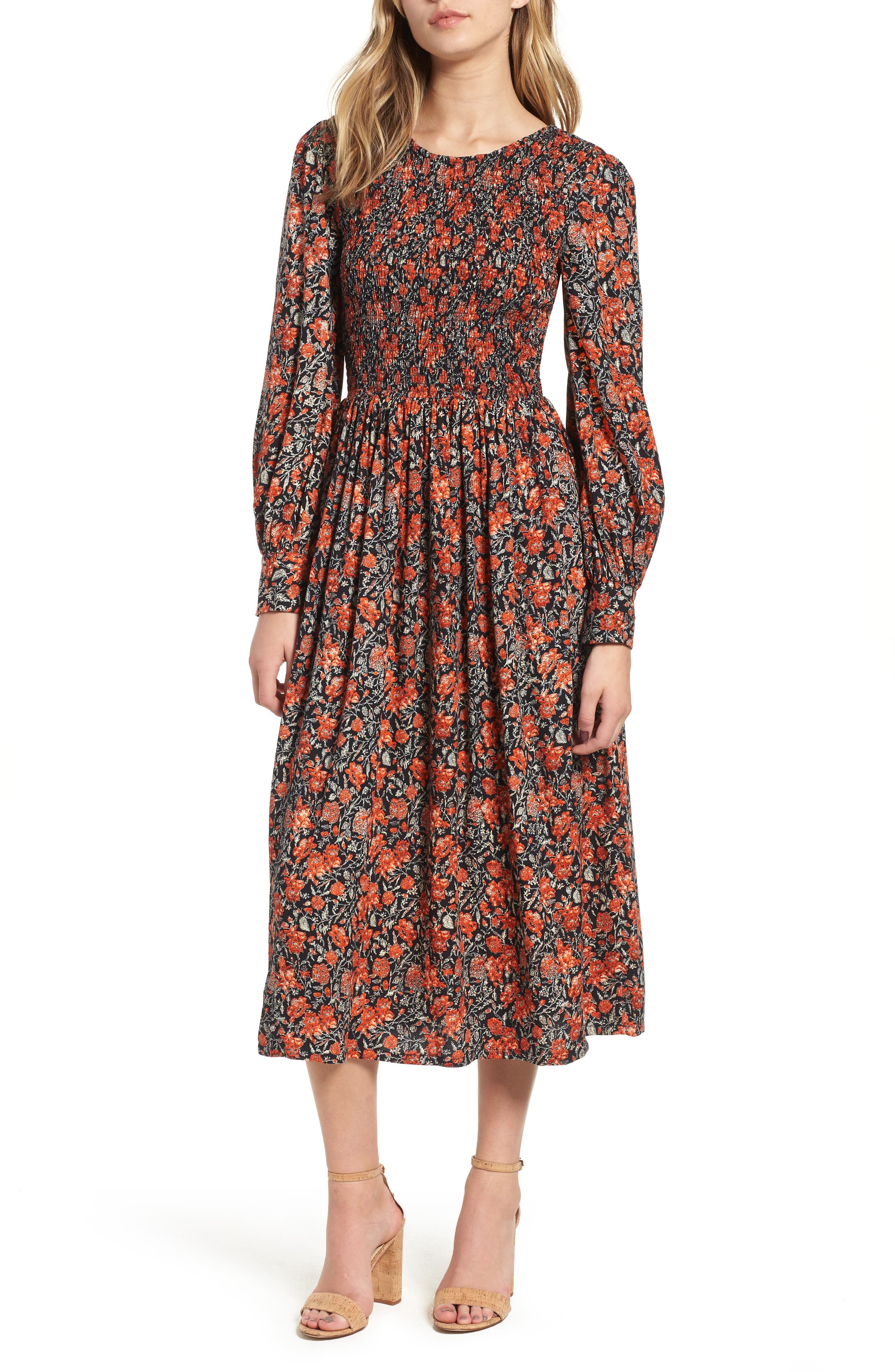 Hinge Print Smocked Bodice Dress Nordstrom