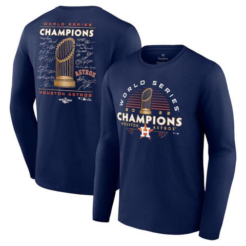 Men's Fanatics Branded Navy Houston Astros 2022 World Series Champions Signature Roster Long Sleeve T-Shirt