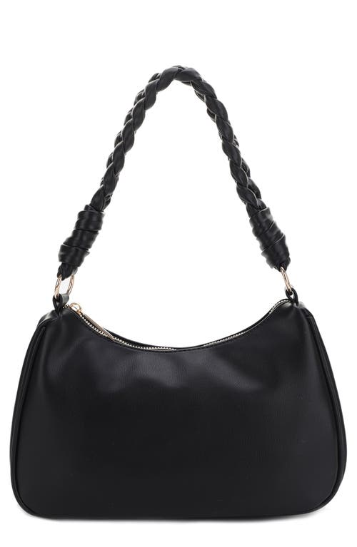 Sarah Vegan Leather Shoulder Bag in Black