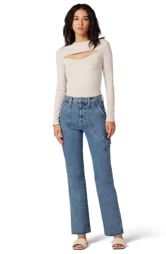 Shop Hudson Jeans Faye Ultra High Waist Bootcut Utility Jeans In Earth Angel