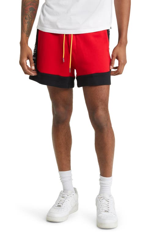 DIET STARTS MONDAY Cotton French Terry Shorts in Black/Red