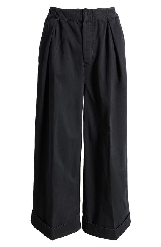 Shop Free People After Love Roll Cuff Wide Leg Pants In Black