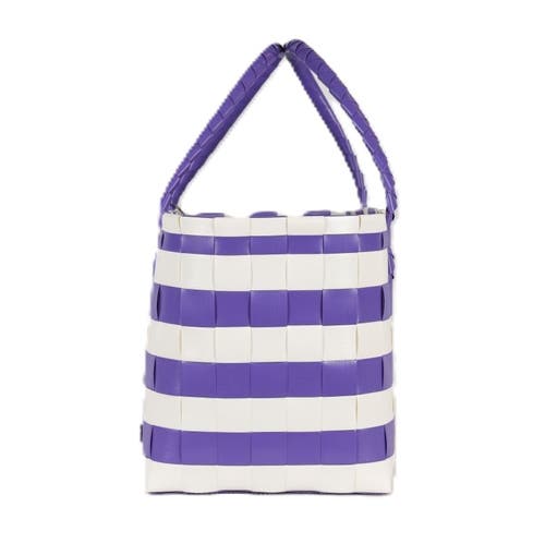Handed By Paris Spirit Recycled Tote Bags In Purple/white