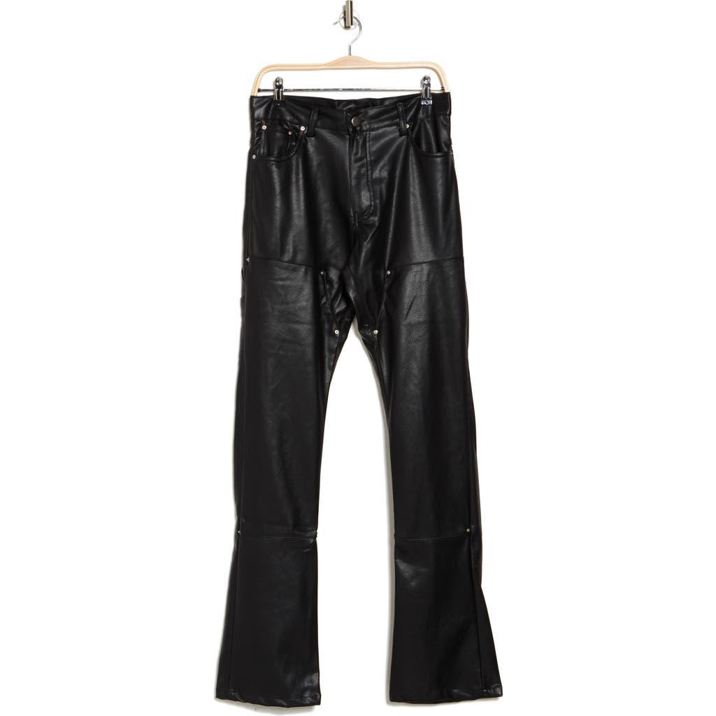 American Stitch Stretch Faux Leather Pants In Black