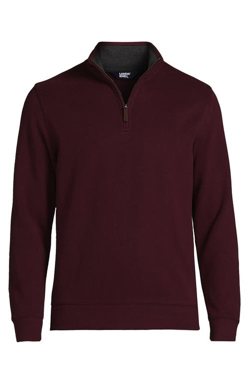 Shop Lands' End Bedford Rib Quarter Zip Sweater In Royal Burgundy